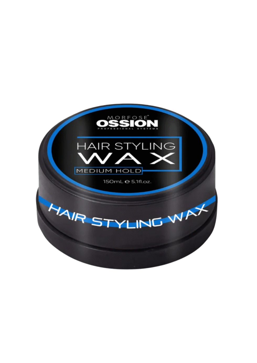 Ossion Hair Styling Wax Medium Hold 150ml — Cera Moldeadora Azul, Fijación Media, Acabado Brillante, Base Agua