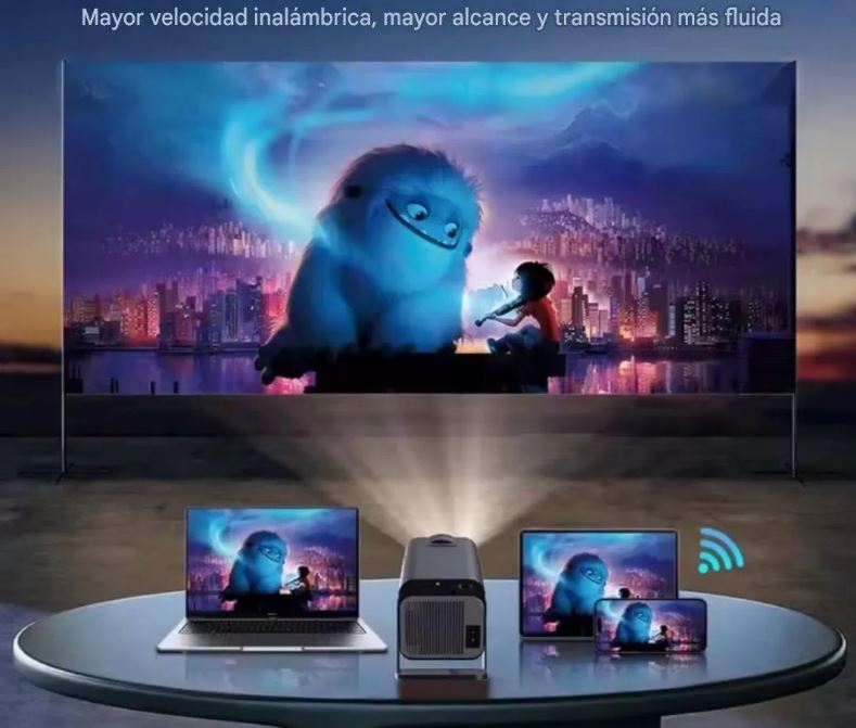 INNOVO+ Mini Proyector Android — Ultra HD, WiFi 5G, Bluetooth 5.0, AirPlay, Miracast