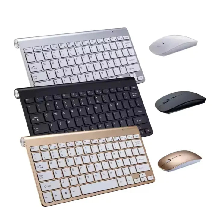 Combo Teclado y Mouse Inalámbrico K908 — Mini Teclado Ultra Delgado, Mouse 1200 DPI, Conexión 2.4GHz