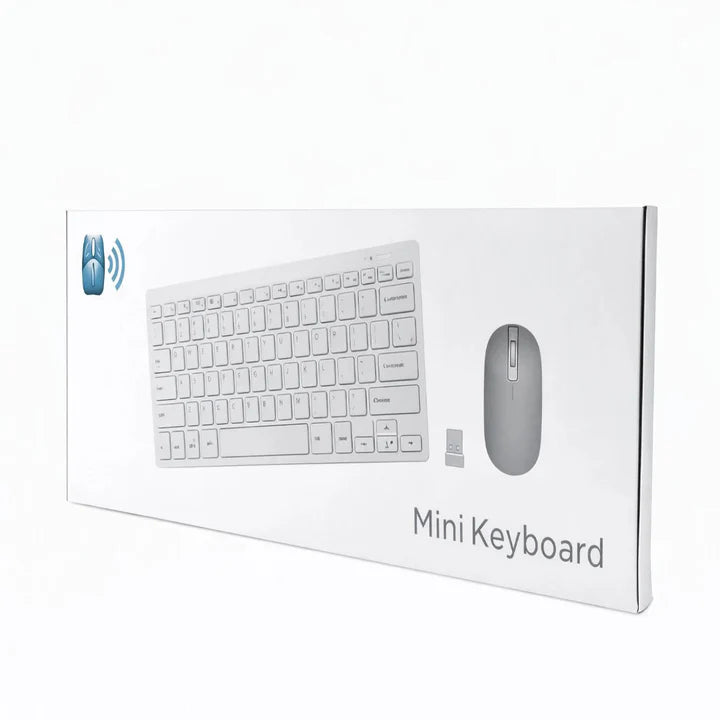 Combo Teclado y Mouse Inalámbrico KM901 — Silencioso, Ergonómico, Conexión 2.4GHz, Color Blanco