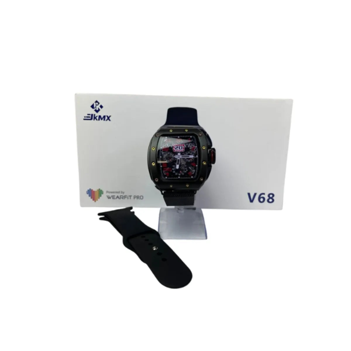 Smartwatch JKMX V68 Ultra — Reloj Inteligente AMOLED 1.9", Diseño Deportivo Industrial, Monitor de Salud, Bluetooth, Android