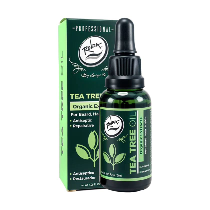 Rolda Aceite Tea Tree — Árbol de Té 30ml, Para Barba Cabello y Piel, Antiséptico, Alivia Picazón