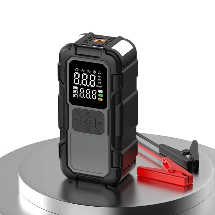 Arrancador de Batería 12V con Compresor de Aire y Power Bank CZK-DH01C — 800A, Inflador 25L/min, Linterna LED SOS