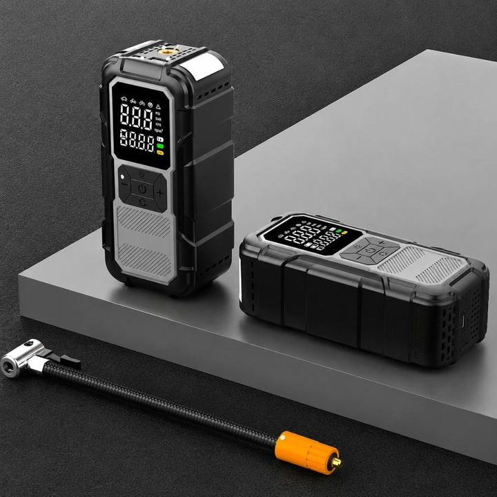 Arrancador de Batería 12V con Compresor de Aire y Power Bank CZK-DH01C — 800A, Inflador 25L/min, Linterna LED SOS