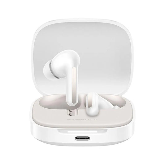 Redmi Buds 6 Crystal White — Doble Driver Hi-Fi, ANC 49dB, Spatial Audio 360°, 42h Batería