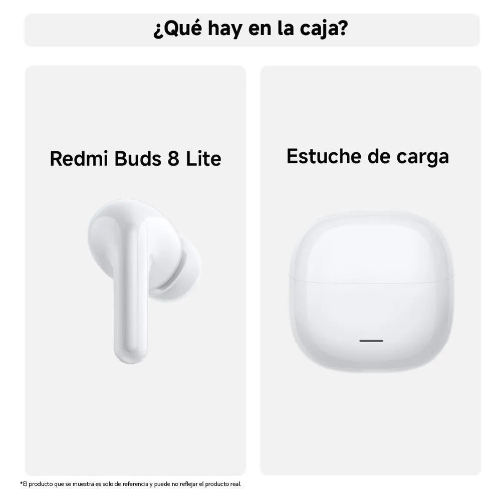 Redmi Buds 8 Lite Blanco — ANC 42dB, Bluetooth 5.4, Driver 12.4mm, 36h Batería, IP54