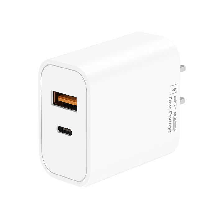 Cargador PZX P62 C-C 25W — Carga Rápida QC 5.0, Puerto USB-C, Cable Tipo C-C Incluido