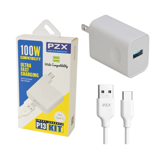 Cargador Rápido PZX P13Cargador Rápido PZX P13-C 100W con Cable Tipo-C — QC 5.0, Material Siliconado, Carga Ultrarrápida-C 100W con Cable Tipo-C — QC 5.0, Material Siliconado, Carga Ultrarrápida