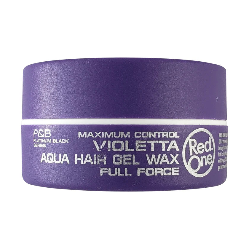RedOne Violetta Aqua Hair Gel Wax 150ml — Gel-Cera Híbrido, Acabado Húmedo Radiante, Fijación Fuerte, Aroma Uva y Arándanos