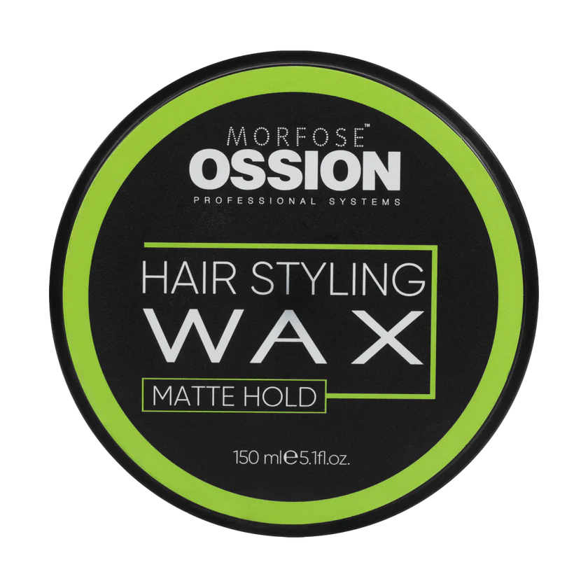 Ossion Hair Styling Wax Matte Hold 150ml — Cera Mate Voluminizadora, Fijación Fuerte, Base Agua
