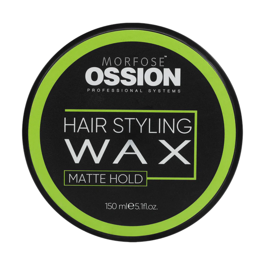 Ossion Hair Styling Wax Matte Hold 150ml — Cera Mate Voluminizadora, Fijación Fuerte, Base Agua