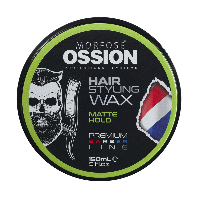 Ossion Hair Styling Wax Matte Hold 150ml — Cera Mate Voluminizadora, Fijación Fuerte, Base Agua