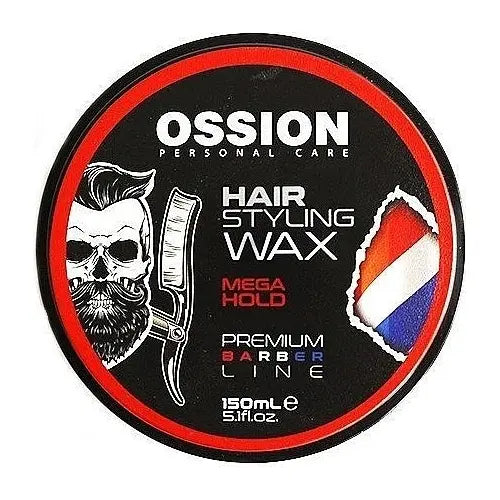 Ossion Hair Styling Wax Mega Hold 150ml — Cera Roja Fijación Extrema, Acabado Brillante, Base Agua