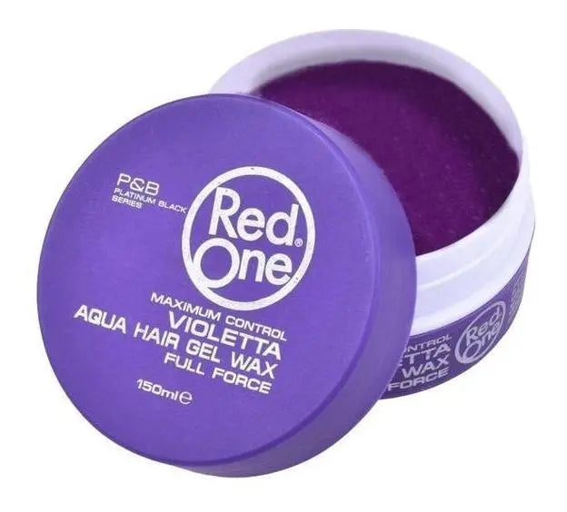 RedOne Violetta Aqua Hair Gel Wax 150ml — Gel-Cera Híbrido, Acabado Húmedo Radiante, Fijación Fuerte, Aroma Uva y Arándanos