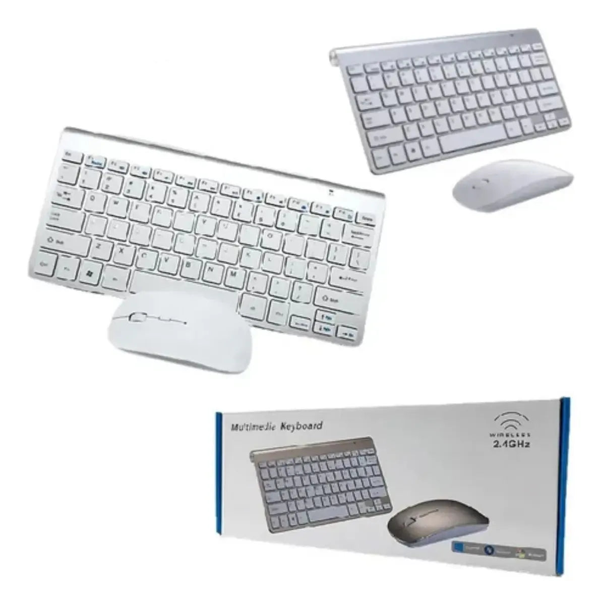 Combo Teclado y Mouse Inalámbrico K908 — Mini Teclado Ultra Delgado, Mouse 1200 DPI, Conexión 2.4GHz
