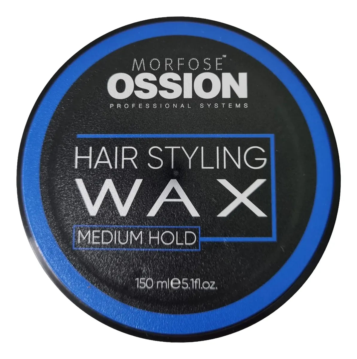 Ossion Hair Styling Wax Medium Hold 150ml — Cera Moldeadora Azul, Fijación Media, Acabado Brillante, Base Agua
