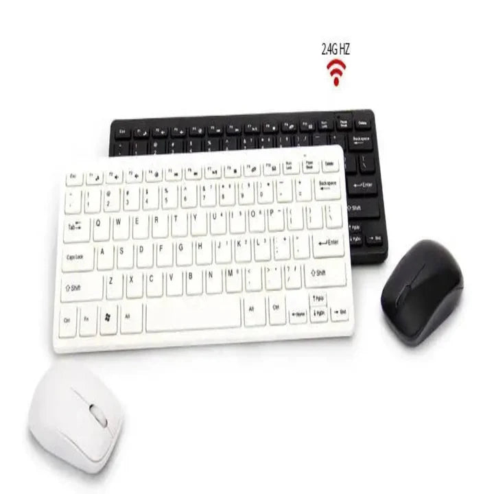 Combo Teclado y Mouse Inalámbrico KM901 — Silencioso, Ergonómico, Conexión 2.4GHz, Color Blanco