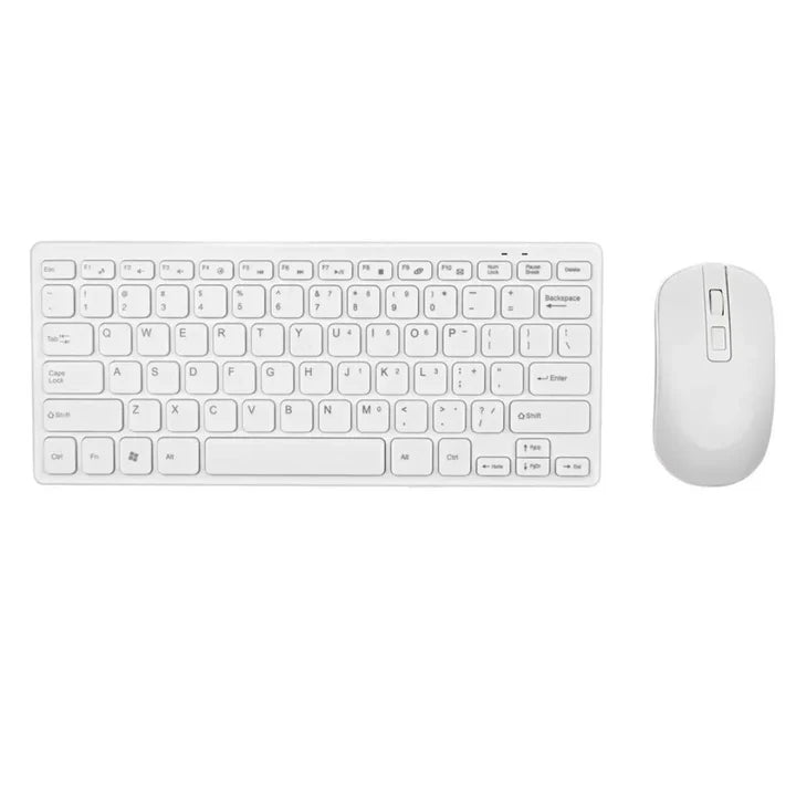 Combo Teclado y Mouse Inalámbrico KM901 — Silencioso, Ergonómico, Conexión 2.4GHz, Color Blanco