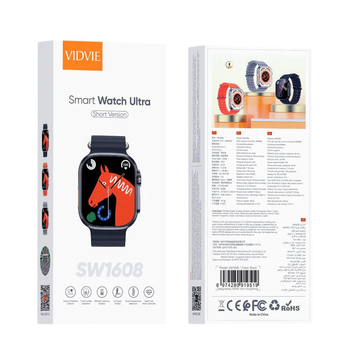 Smartwatch Vidvie SW1608 — Reloj Inteligente Pantalla Táctil 1.85", Monitor Cardíaco, IP67, Bluetooth 5.0