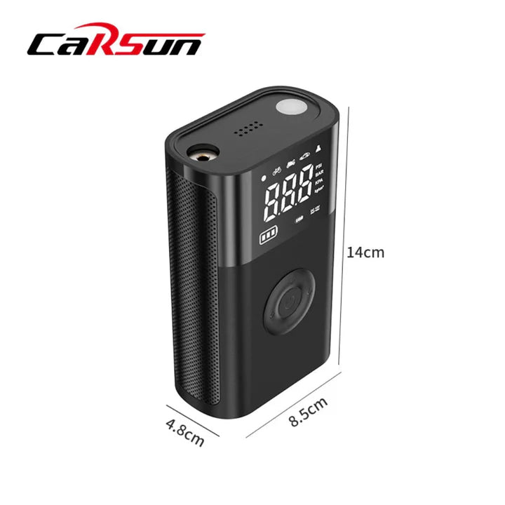 Compresor de Aire Portátil Carsun T2191-2S — Inalámbrico Recargable 60W, 150 PSI, Pantalla Digital LED
