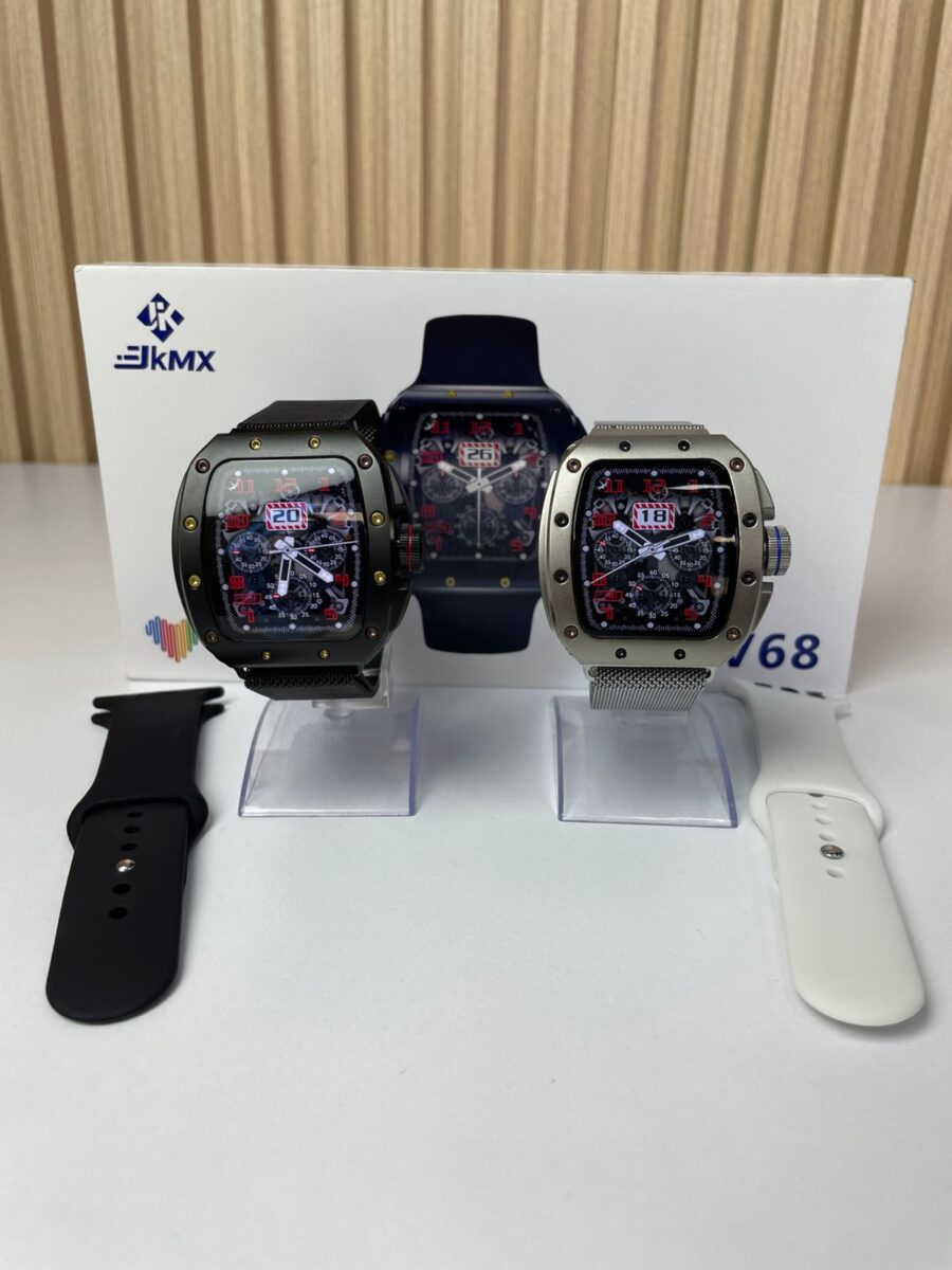 Smartwatch JKMX V68 Ultra — Reloj Inteligente AMOLED 1.9", Diseño Deportivo Industrial, Monitor de Salud, Bluetooth, Android
