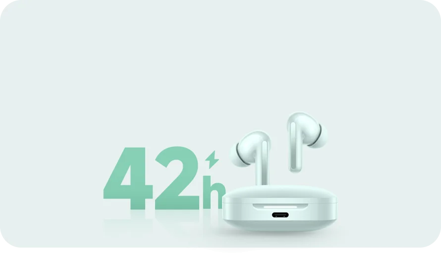 Redmi Buds 6 Crystal White — Doble Driver Hi-Fi, ANC 49dB, Spatial Audio 360°, 42h Batería