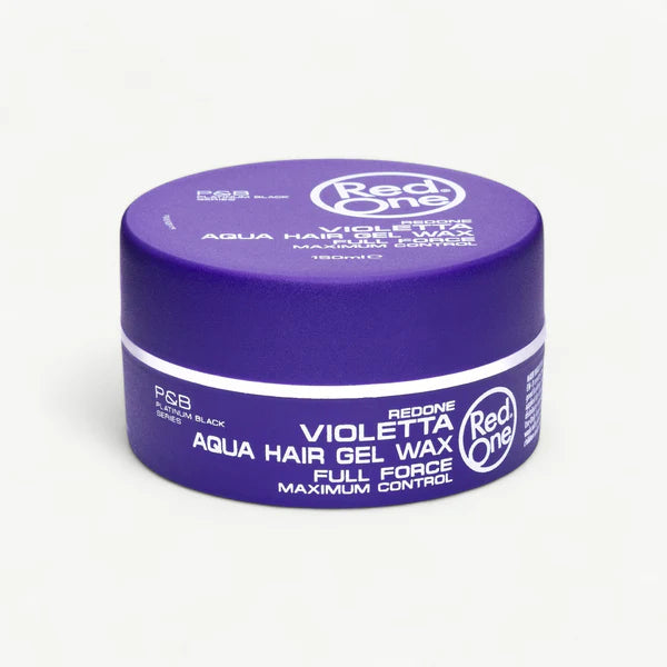 RedOne Violetta Aqua Hair Gel Wax 150ml — Gel-Cera Híbrido, Acabado Húmedo Radiante, Fijación Fuerte, Aroma Uva y Arándanos
