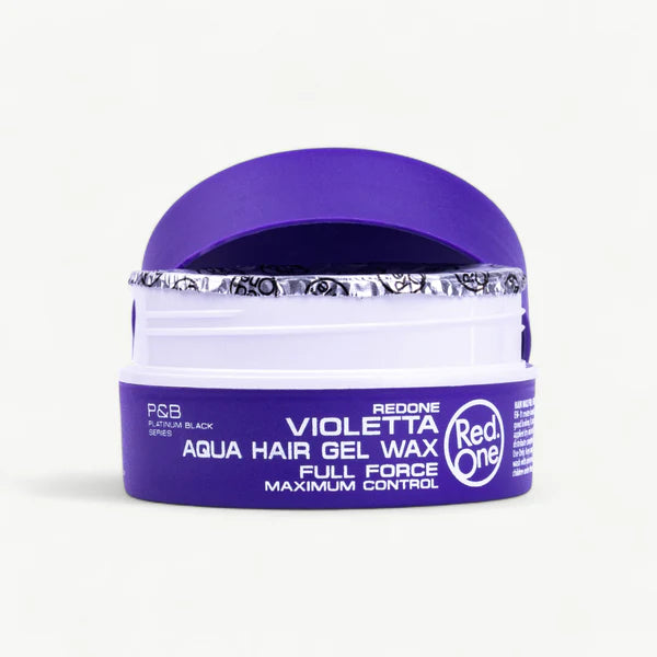 RedOne Violetta Aqua Hair Gel Wax 150ml — Gel-Cera Híbrido, Acabado Húmedo Radiante, Fijación Fuerte, Aroma Uva y Arándanos