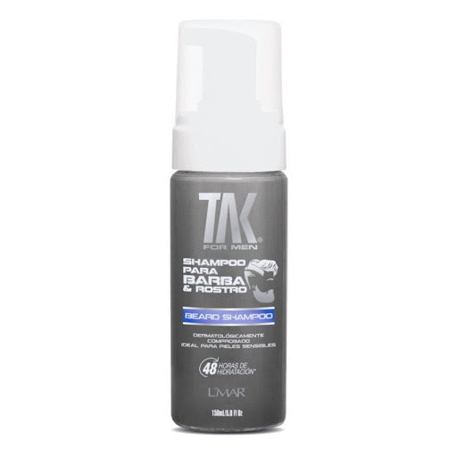 TAK For Men Shampoo para Barba y Rostro 150ml — Hidratante, Control de Beardruff, Surfactantes Suaves