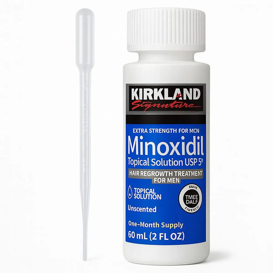 Minoxidil Kirkland 5% — Tratamiento Capilar para Hombre | 1 Frasco 60ml | Tratamiento 1 Mes