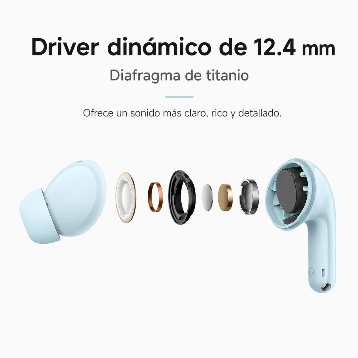 Redmi Buds 8 Lite Azul — ANC 42dB, Bluetooth 5.4, Driver 12.4mm, 36h Batería, IP54